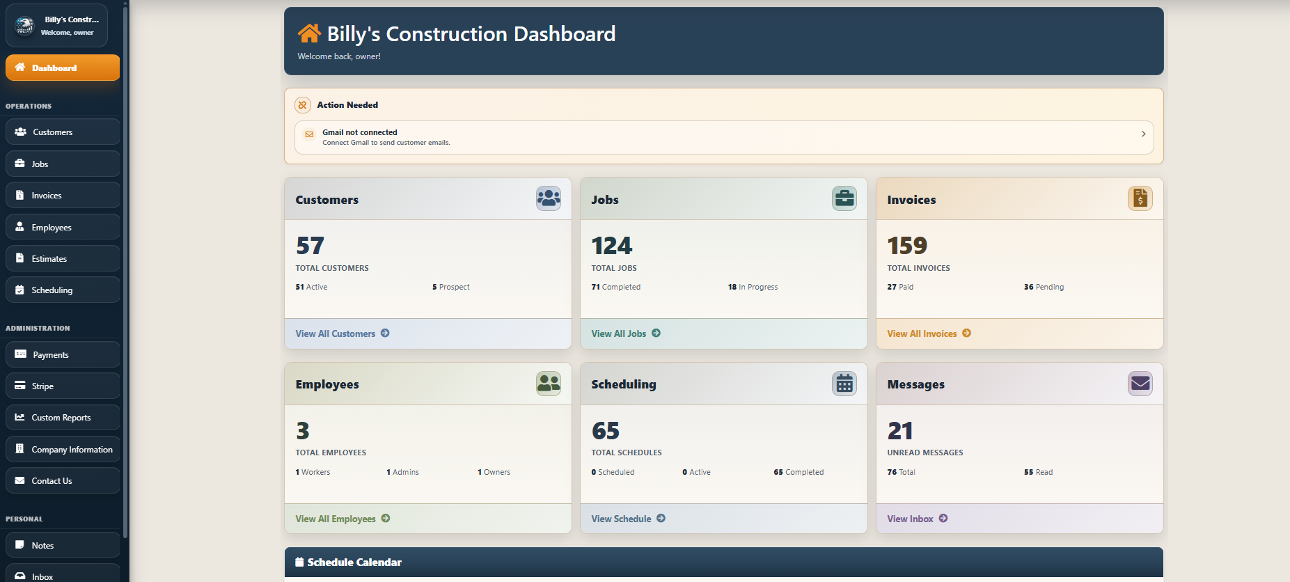 Dashboard preview